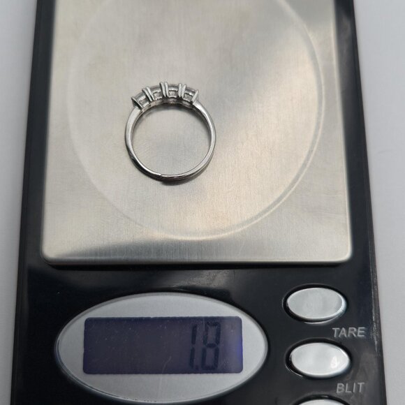 Size 7 Sterling Silver Four Cushion Cubic Zirconia Gems Ring A4006 - Picture 8 of 8